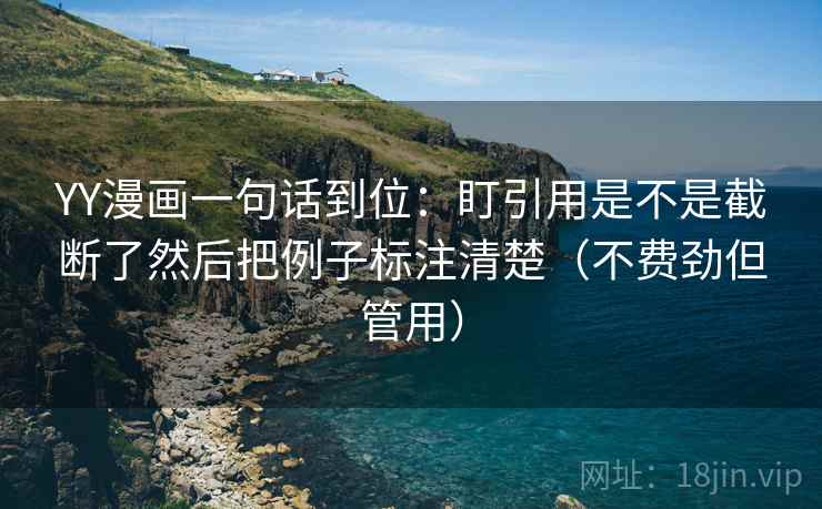 YY漫画一句话到位:盯引用是不是截断了然后把例子标注清楚(不费劲但管用) 第2张 YY漫画一句话到位:盯引用是不是截断了然后把例子标注清楚(不费劲但管用) 第2张